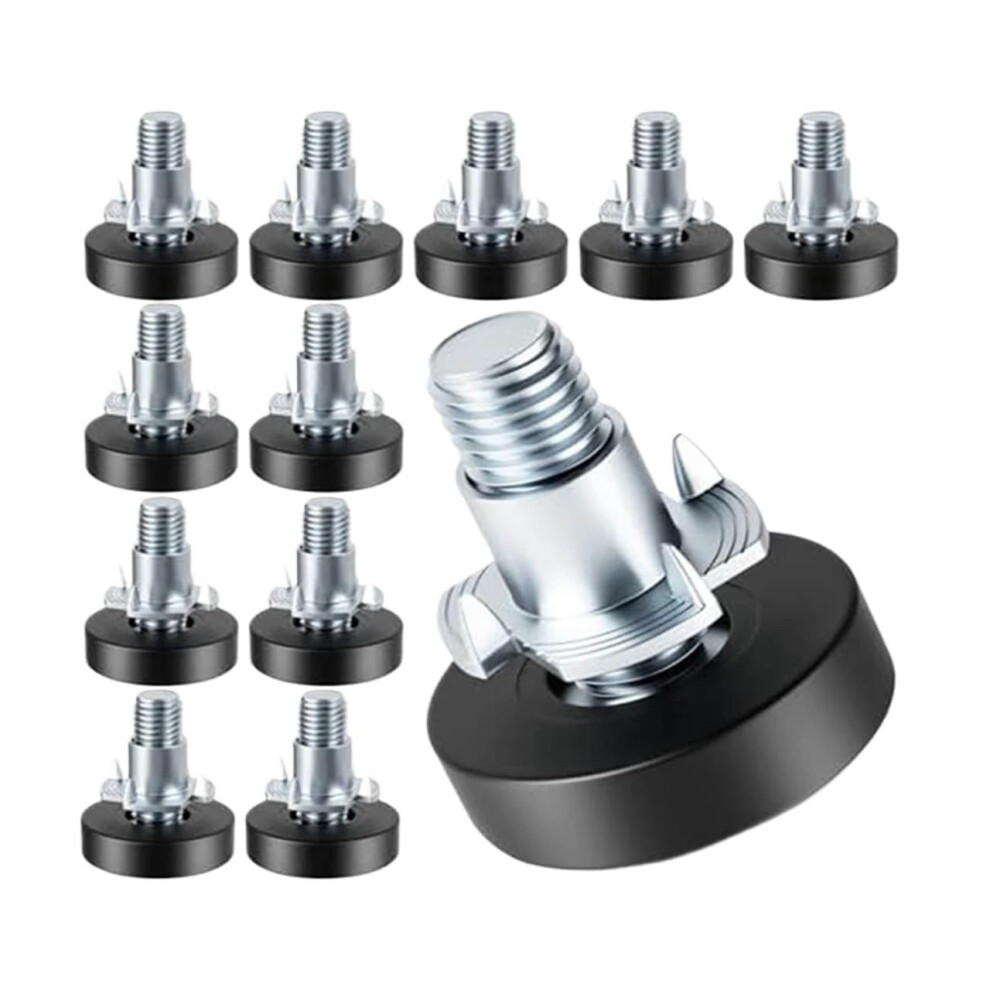 Furniture Leveling Feet With T-Nuts, Black Metal Leg Levelers, Screw On Table Feet For Desk 9393856029211