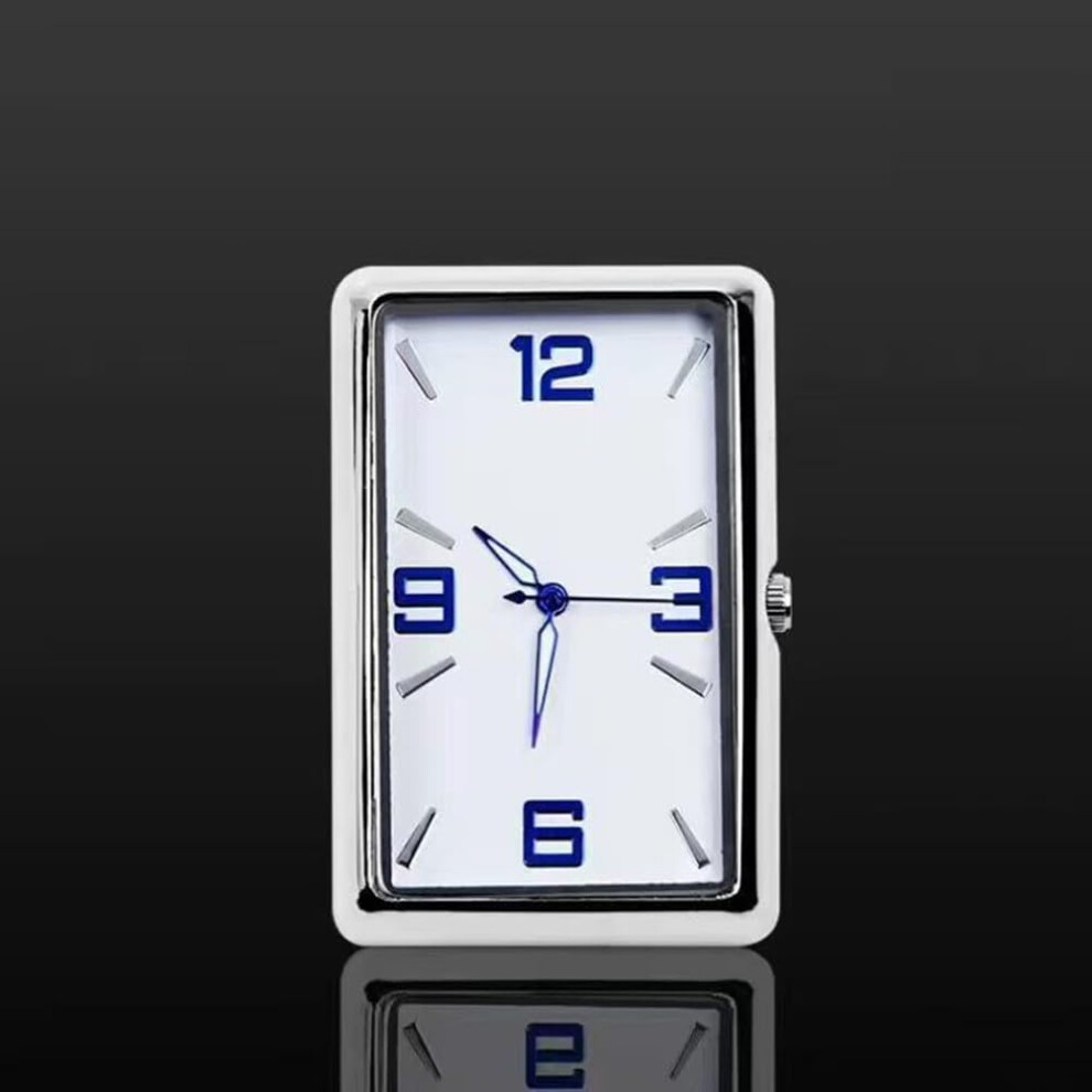 Quartz Car Interior Clock With Easy-To-Read Glass Mirror For Monitoring, Includes Clock, Sticker, Tuyere Clamp (B) 9393856029457