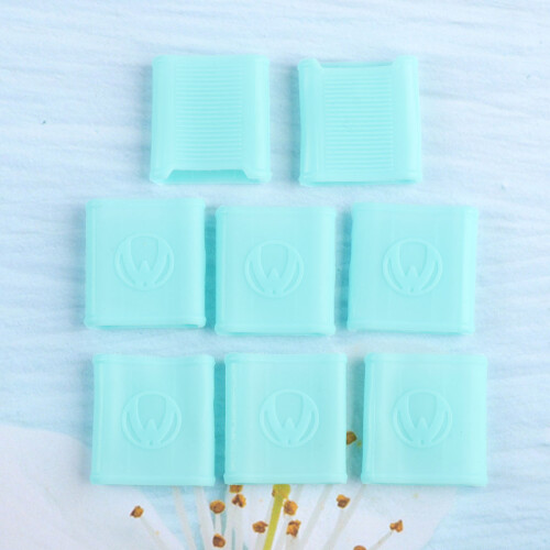 8 pcs silicone sleeves support protectors sky-blue size M 2