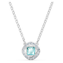 Swarovski womens Angelic Square Pendant Necklace with Aqua and White