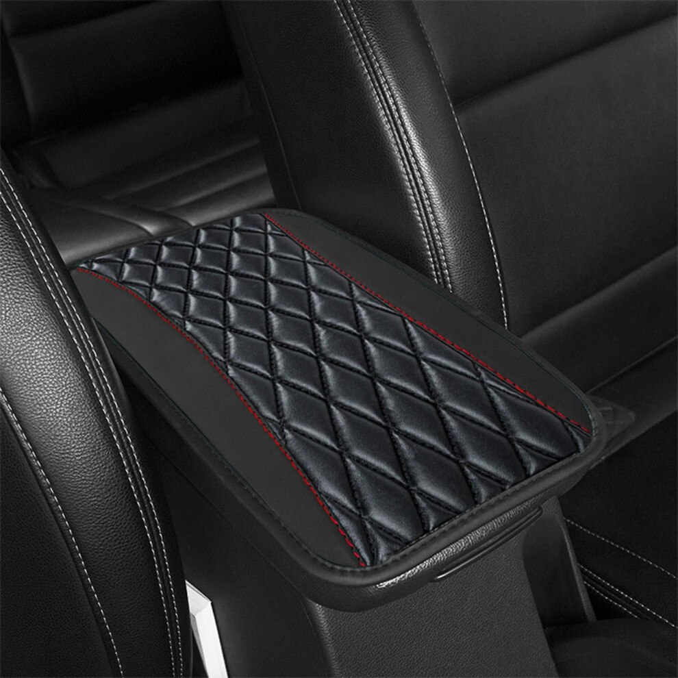 Center Console Cover For Kia Niro Hybrid 2022, Niro Ev, E-Niro, Niro Plus - Leather Armrest Cover, Black 9016109128515