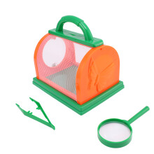 kinder plastik insektenkäfig mit griff, netz, behälter, pinzette, lupe