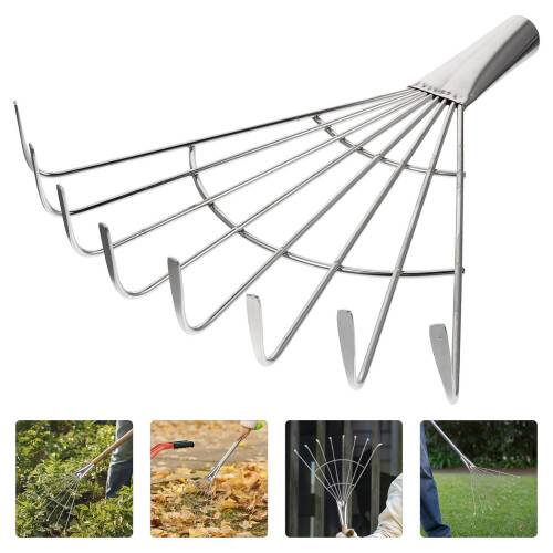 rechen für blätter, garten und , metall laubrechen 2