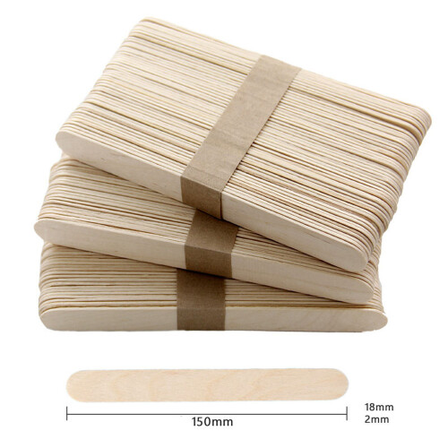 4 beutel glatte Holz-Eisstäbchen 15x18x2 mm, 50 1