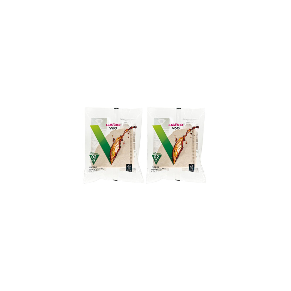 Hario V60 Paper Coffee Filters Size 02 Natural 200 Count