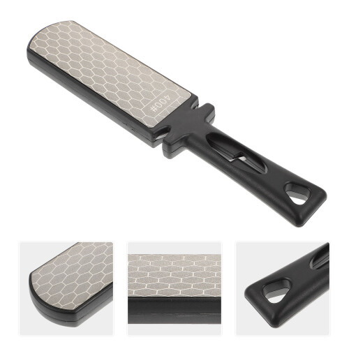 Double-Sided Plastic and Emery Sharpener Black Kitchen Cutter Tool 2