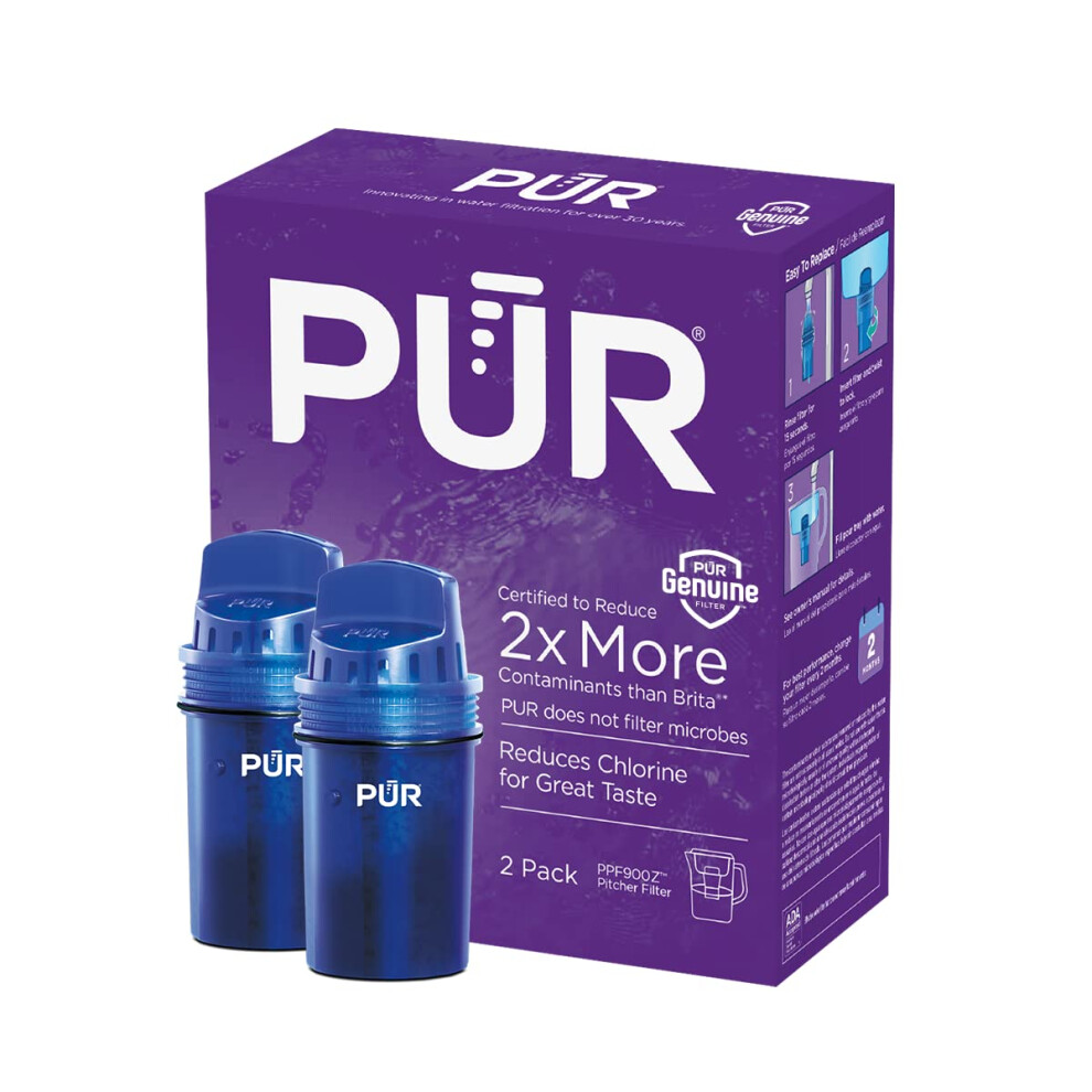 Pur Water Pitcher Dispenser Replacement Filter 2Pack Genuine Filter 2In1 Powerful Filtration And Faster Filtration 4