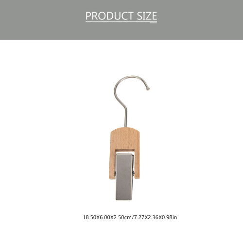 2Pcs Creative Clothes Clamp Hooks Wood Iron Multi-Use Hangers 2