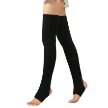 (Black) Leg Warmers Socks Warm Thicken Skin Friendly Breathable Ballet