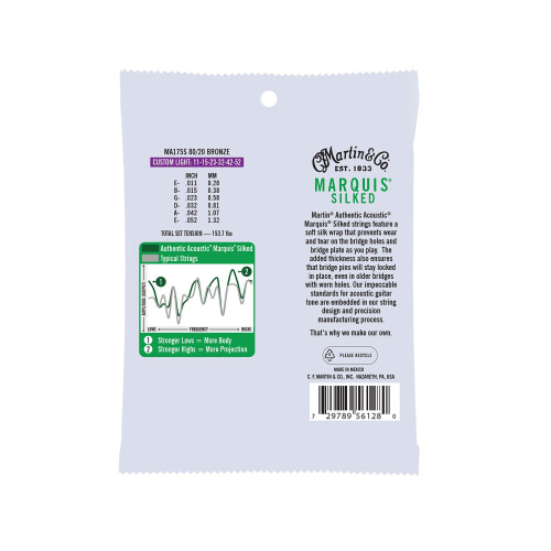Martin Authentic Acoustic Guitar Strings - Marquis Silked 1