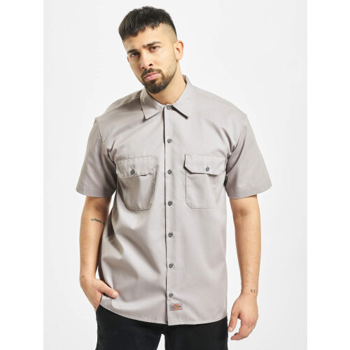 Dickies Dickies Herren Big-Tall Kurzarm-Arbeitshemd Silbergrau 4X 2