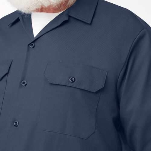 Dickies Camicia da lavoro a manica lunga da uomo Dickies Navy Small 2