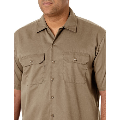 Dickies Dickies Herren Big and Tall Kurzarm-Arbeitshemd, Khaki, Gr      e S 2