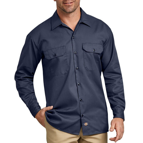 Dickies Camicia da lavoro a manica lunga da uomo Dickies Navy Small