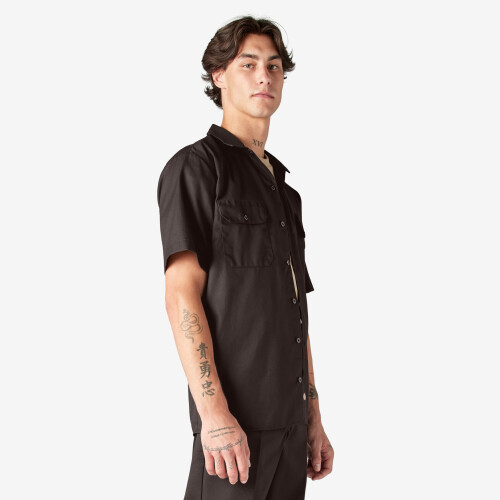 Dickies Unisex Kurzarm-Arbeitshemd - SCHWARZ - S (D0102H7MFV6) 2