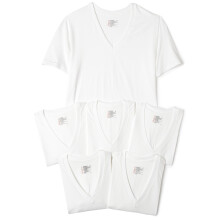 Hanes Ultimate Herren 6er-Pack Classics T-Shirt mit V-Ausschnitt, Vorteilspack, Wei, Gre L