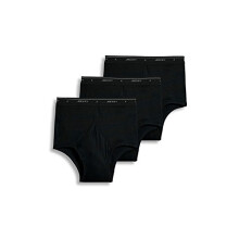 Jockey Mens Underwear Classic Full Rise Brief - 3 Pack Black 36