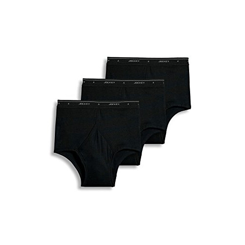 Jockey Jockey Ανδρικά Εσώρουχα Classic Full Rise Brief - 3 Πακέτο, Μαύρο, 36