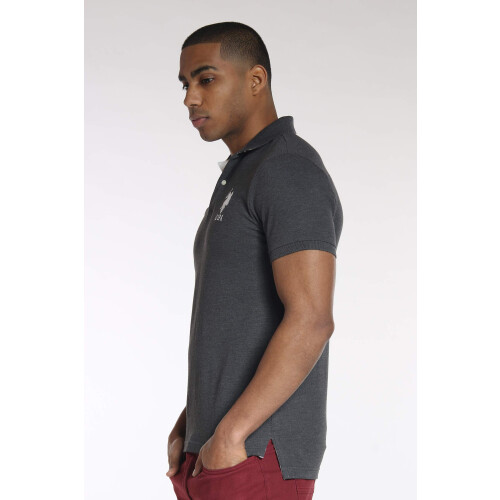 Πολυεθνική Υπογραφή U.S. Polo Ανδρικό Slim Fit Πόλο, Σκούρο Γκρι, Μεγάλο 2