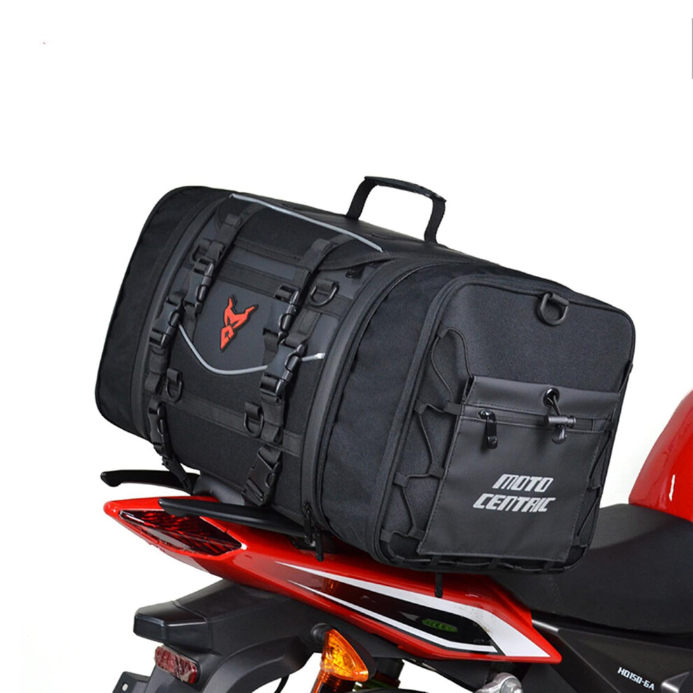 Motorcycle Tail Bag Waterproof 40L Expandable Tank Bag 60L Motorbike Seat Travel Luggage Black 9354506979294