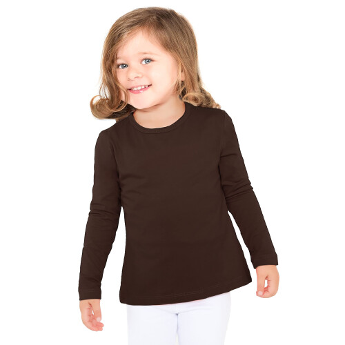 Lilax M?dchen T-Shirt Basic Langarm Rundhals Baumwolle 12 Braun 1
