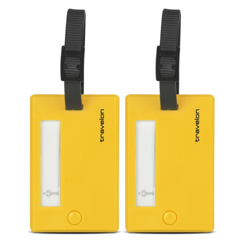 Travelon Conjunto de viagens de 2 tags de bagagem neon amarelo 663 x 35 x 013 polegadas