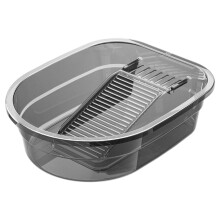 Washboard Basin 17x13x5 Inch Integrated PET Washboard With Hook and Non-Slip Pad Heavy Duty Hand Washing Clothes