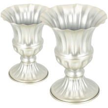 2 grabvasen metall, blumenvase für friedhof, gartendeko