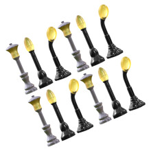 12Pcs Assorted Color Miniature Street Lamp Resin Decor for Mini Houses