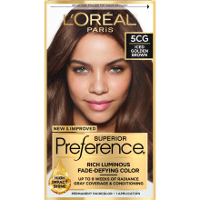 L'Oreal Paris Superior Preference Μόνιμο Χρώμα Μαλλιών 5CG Ψυχρό Χρυσό Καφέ, Συσκευασία 1
