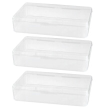 3Pcs Durable White Plastic Dustproof Mask Storage Box for Home Use
