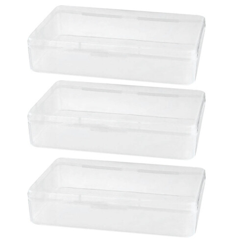 3Pcs Durable White Plastic Dustproof Mask Storage Box for Home Use