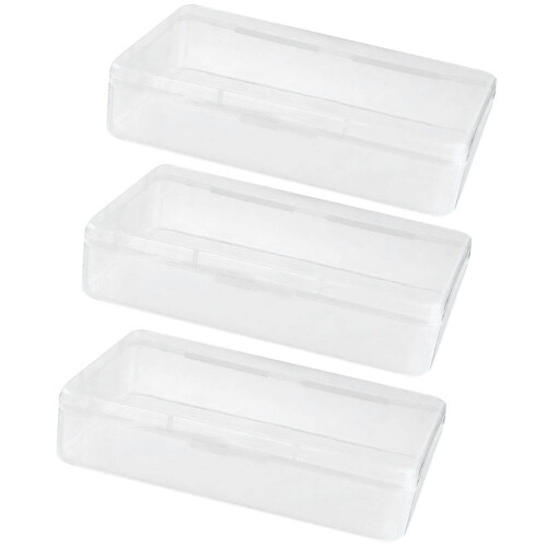 3Pcs Durable White Plastic Dustproof Mask Storage Box for Home Use 2