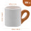 White Ceramic Handled Mugs with Bamboo for Home and Office 2