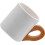 White Ceramic Handled Mugs with Bamboo for Home and Office 9