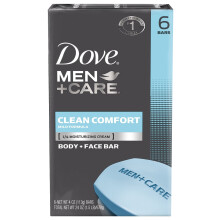 Dove Men+care Body Soap and Face Bar to Hydrate Skin clean comfort More Moisturizing Than Bar Soap 375 oz 6 Bars