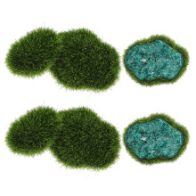 6Pcs Simulated Moss Stones For Plant Wall Microlandscape Green