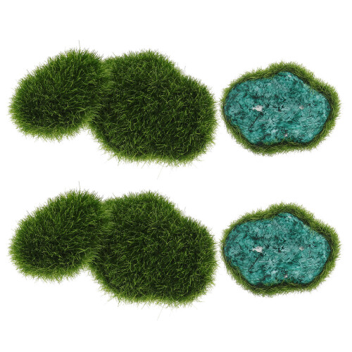 6Pcs Simulated Moss Stones For Plant Wall Microlandscape Green