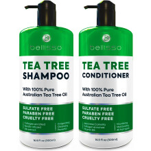 Tea Tree Shampoo en Conditioner Set - met 100% pure Australische Tea Tree olie - Anti-roossulfaat- en parabenenvrij - Droge hoofdhuidbehandeling met