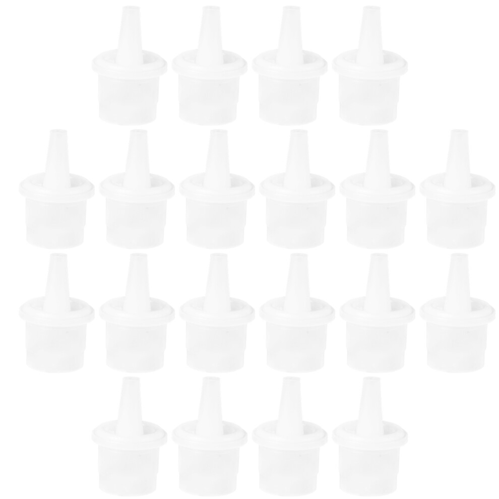 Totority 20Pcs Eyelash Glue Bottle Mouth Heads Transparent Extension Tools