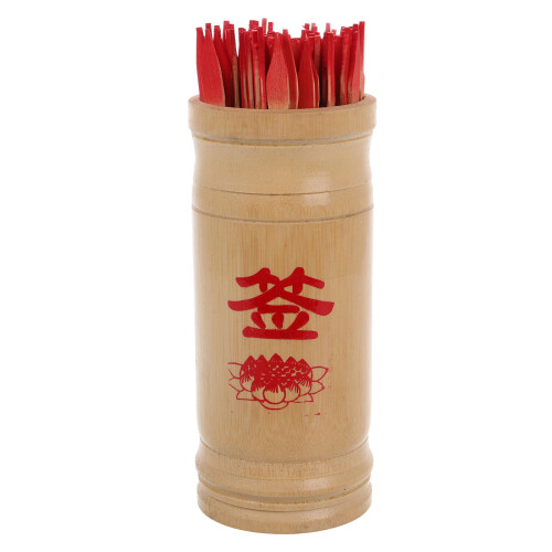 chinese bamboo fortune telling bucket for luck and divination