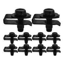 1Set Duurzame Metalen Bevestigingsclips Voor Auto Motorkap Zwart Kit