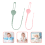 2pcs silicone pacifier safety straps stretchable teether chains 4