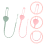 2pcs silicone pacifier safety straps stretchable teether chains 6