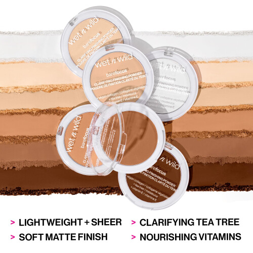 Wet n Wild Wet n Wild Bare Focus Clarifying Finishing Powder Matte Pressed Setting Powder Fair-Light 2
