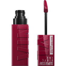 Maybelline Super Stay Vinyl Ink Longwear No-Budge Liquid Lipcolor Makeup Hochpigmentierte Farbe und sofortiger Glanz Unübertroffener Berry Burgundy L