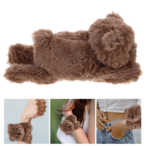 12Bracelets Snap Animaux Peluche Confortables Marron Pour Événements 2