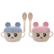 2 sets baby bowls with lid and spoon, break resistant for feeding