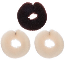 3 nylon haarkrulspelden, buigzaam, voor knot en paardenstaart