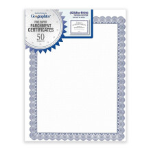 Geografiska tomma pergamentprisintyg papper 8.5 x 11 """" Elegant Blue Border Design (Pack of 50)